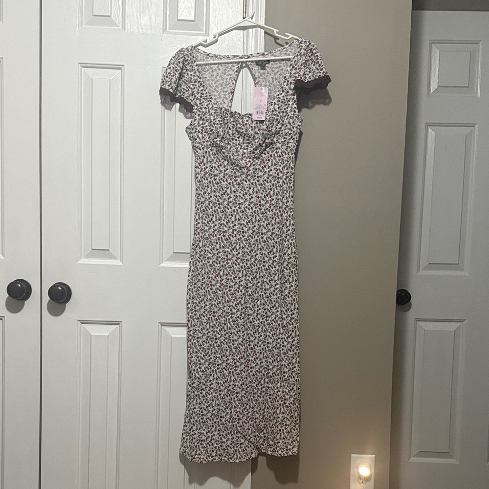 Wild Fable Backless Floral Dress - White, blues, pink, and maroon colors. Size S